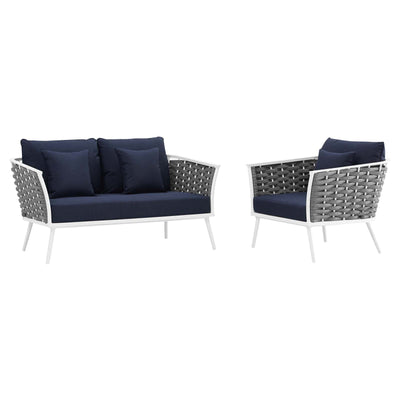 Stance 2 Piece Outdoor Patio Aluminum Sectional Sofa Set