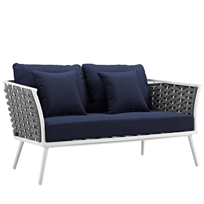 Stance 2 Piece Outdoor Patio Aluminum Sectional Sofa Set