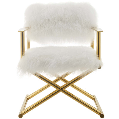 Action Pure White Cashmere Accent Director's Chair
