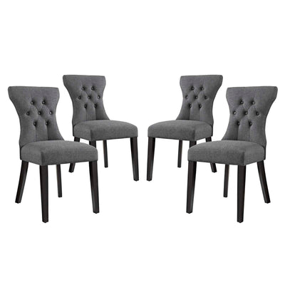 Silhouette Dining Side Chairs Upholstered Fabric Set of 4