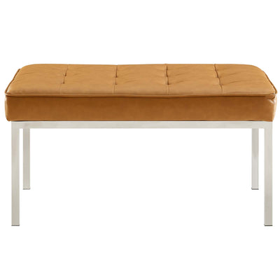 Loft Tufted Medium Upholstered Faux Leather Bench