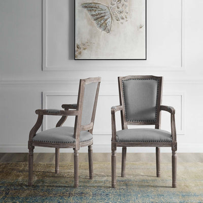Penchant Dining Armchair Upholstered Fabric Set of 2