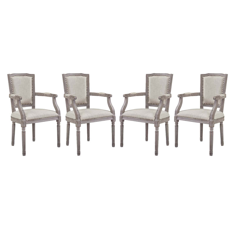 Penchant Dining Armchair Upholstered Fabric Set of 4