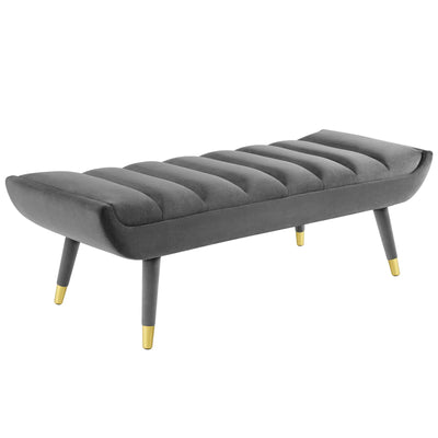 Guess Channel Tufted Performance Velvet Accent Bench