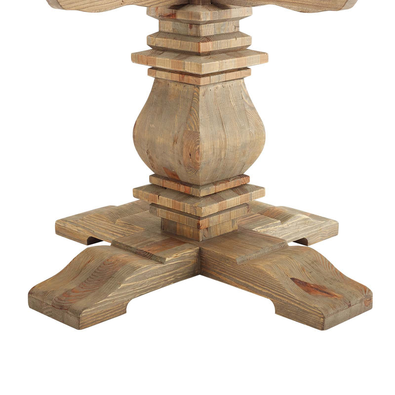 Column 71" Round Pine Wood Dining Table