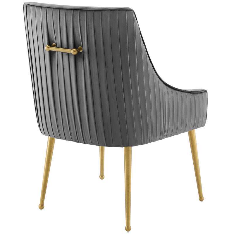 Discern Pleated Back Upholstered Performance Velvet Dining Chair