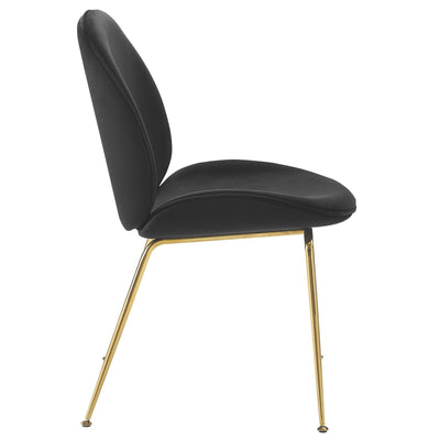 Scoop Gold Stainless Steel Leg Performance Velvet Dining Chair