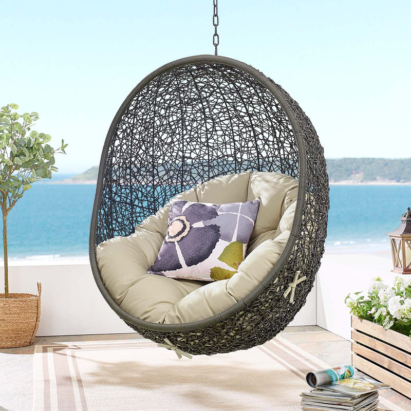 Hide Sunbrella¬Æ Fabric Swing Outdoor Patio Lounge Chair Without Stand
