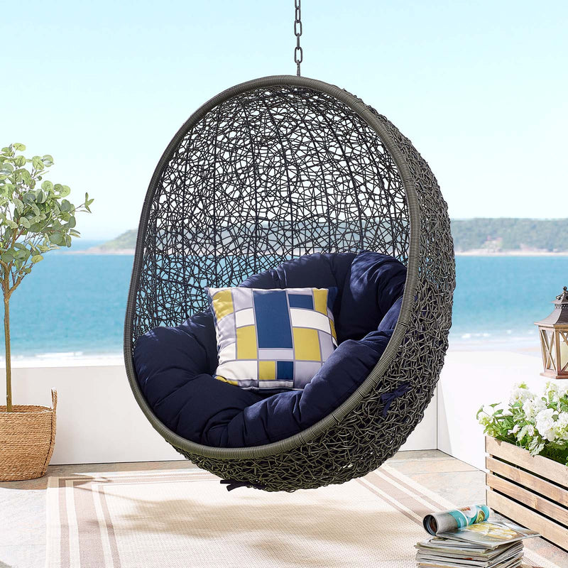 Hide Sunbrella¬Æ Fabric Swing Outdoor Patio Lounge Chair Without Stand