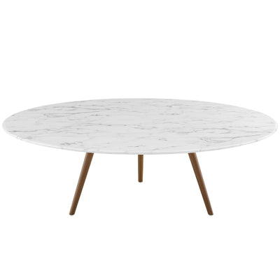 Lippa 47" Round Artificial Marble Coffee Table with Tripod Base