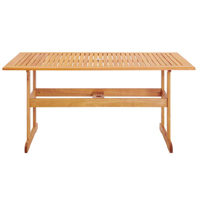 Hatteras 59" Rectangle Outdoor Patio Eucalyptus Wood Dining Table