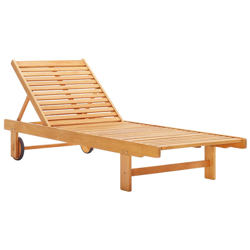 Hatteras Outdoor Patio Eucalyptus Wood Chaise Lounge Chair