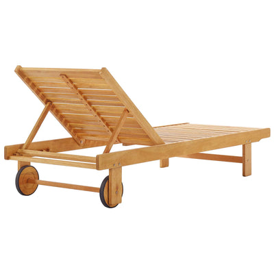 Hatteras Outdoor Patio Eucalyptus Wood Chaise Lounge Chair