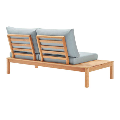 Freeport Karri Wood Outdoor Patio Loveseat with Right-Facing Side End Table