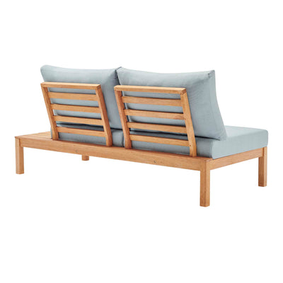 Freeport Karri Wood Outdoor Patio Loveseat with Left-Facing Side End Table