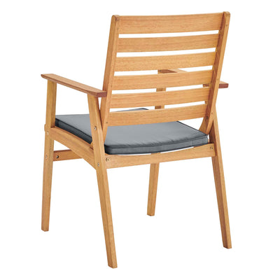 Syracuse Outdoor Patio Eucalyptus Wood Dining Chair Set of 2