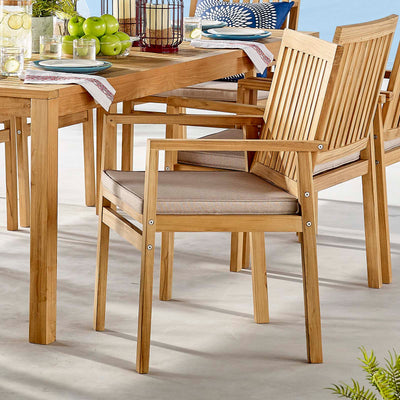 Farmstay Outdoor Patio Teak Wood Dining Armchair