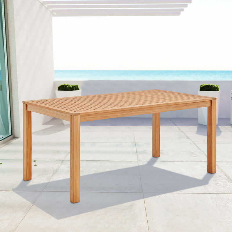 Farmstay 63" Rectangle Outdoor Patio Teak Wood Dining Table