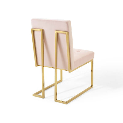 Privy Gold Stainless Steel Performance Velvet Dining Chair