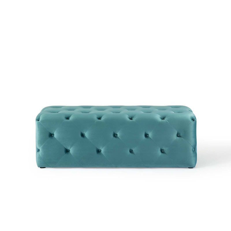 Amour Tufted Button Entryway Performance Velvet Bench