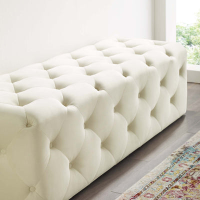 Amour 60" Tufted Button Entryway Performance Velvet Bench