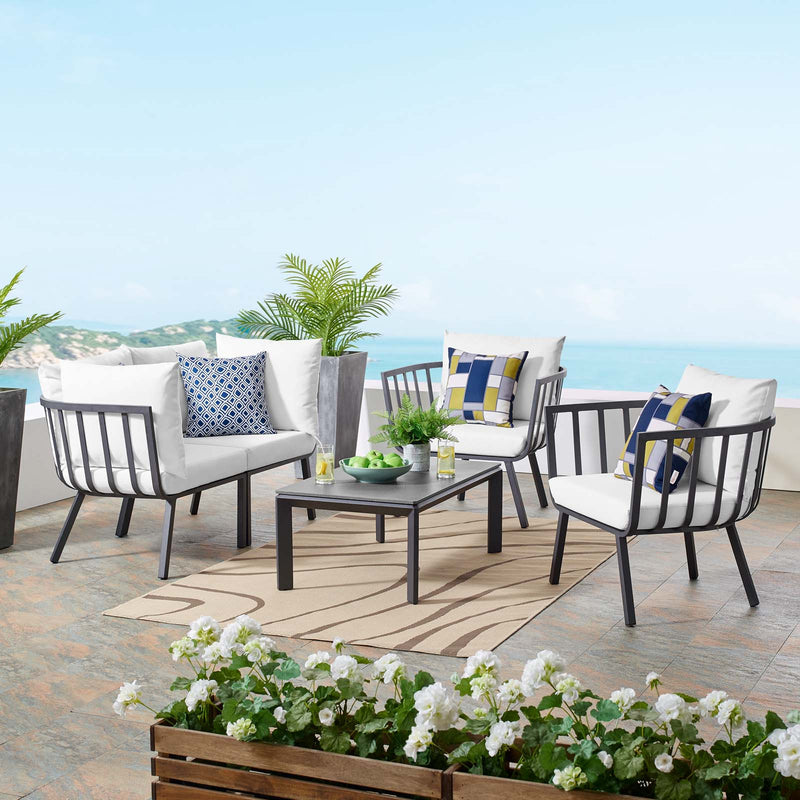 Riverside 5 Piece Outdoor Patio Aluminum Set