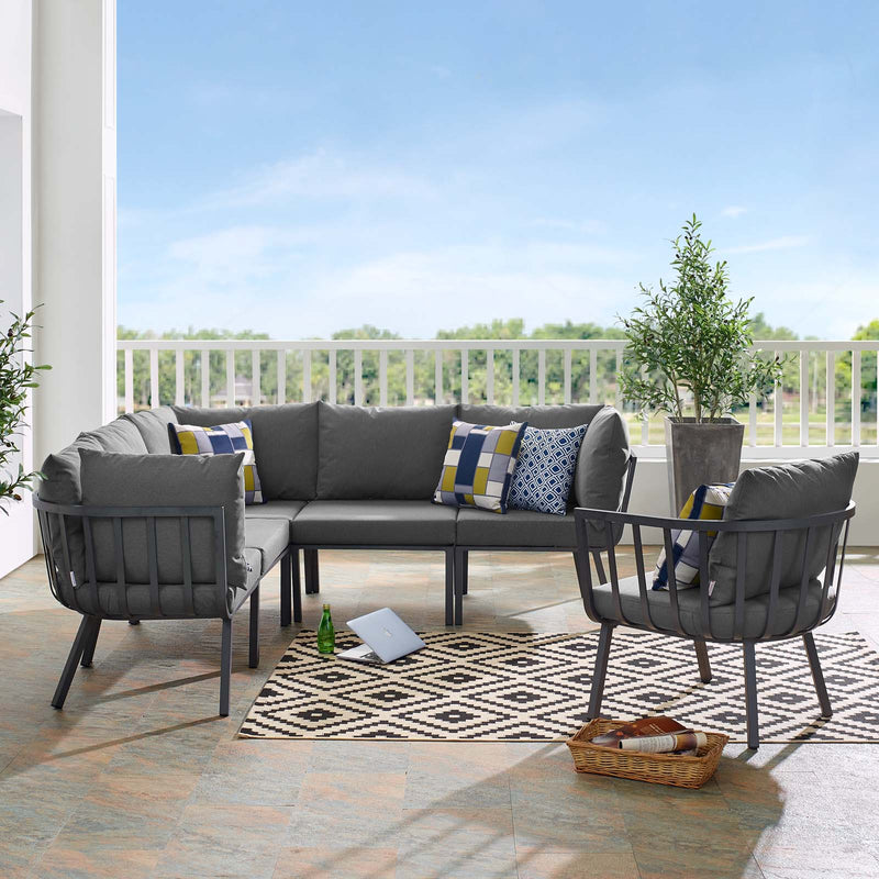 Riverside 6 Piece Outdoor Patio Aluminum Set