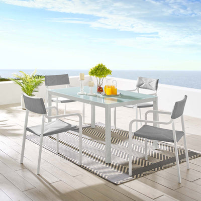 Raleigh 5 Piece Outdoor Patio Aluminum Dining Set