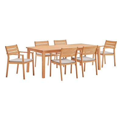 Viewscape 7 Piece Outdoor Patio Ash Wood Dining Set