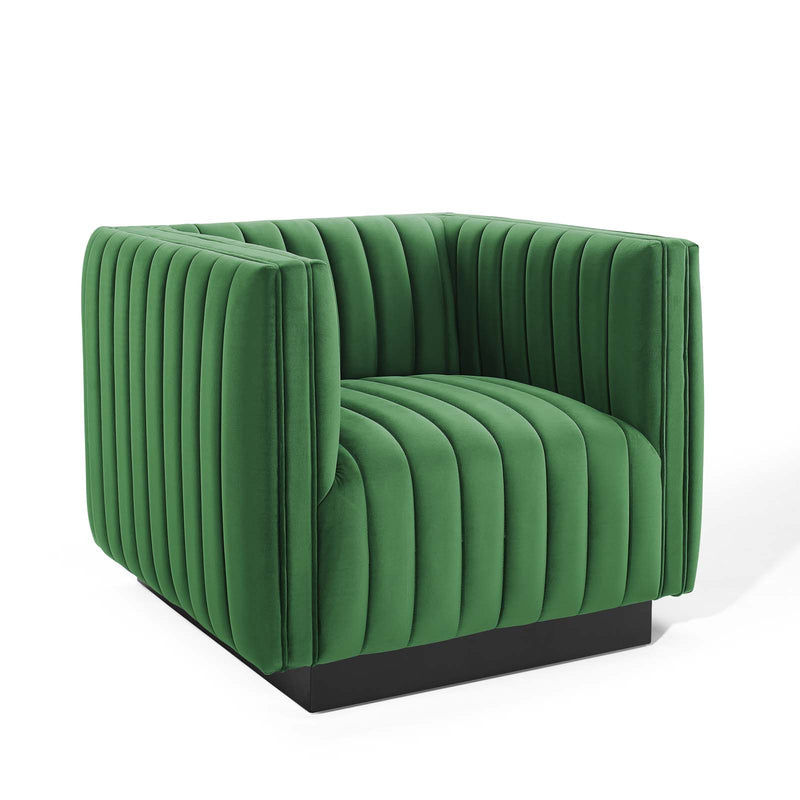 Conjure Channel Tufted Performance Velvet Accent Armchair