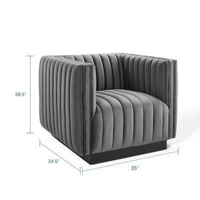 Conjure Channel Tufted Performance Velvet Accent Armchair