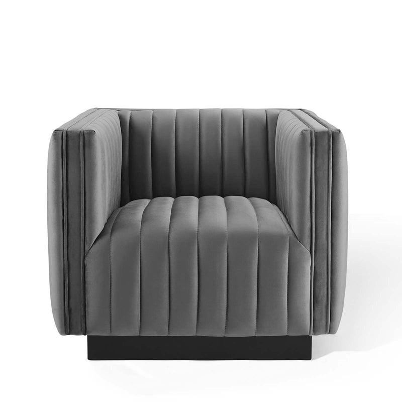 Conjure Channel Tufted Performance Velvet Accent Armchair