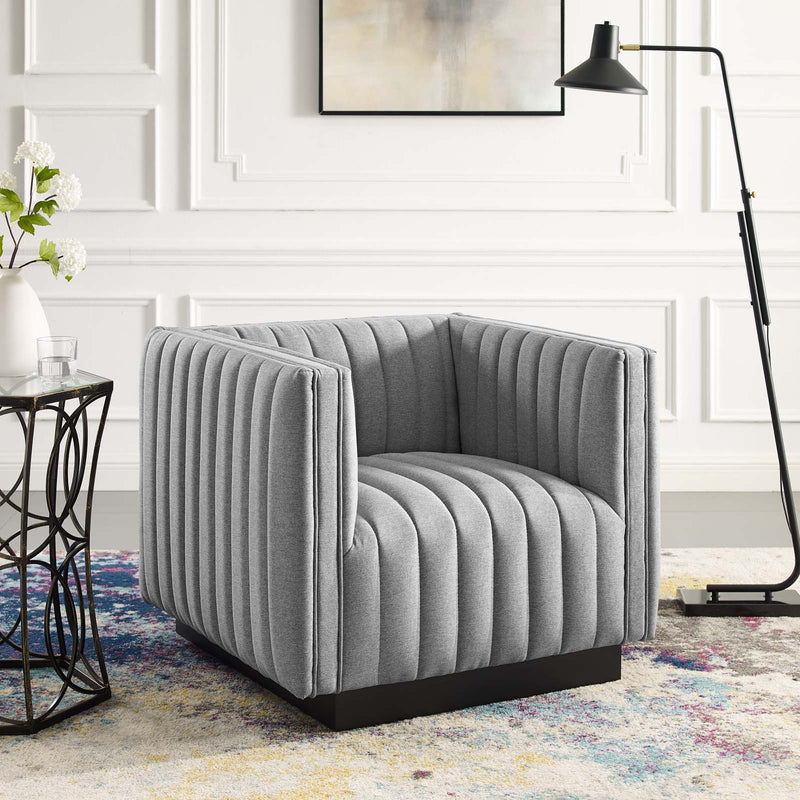 Conjure Tufted Upholstered Fabric Armchair