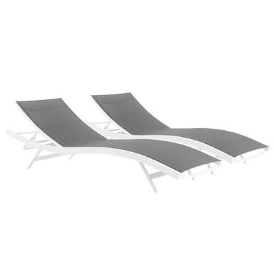 Glimpse Outdoor Patio Mesh Chaise Lounge Set of 2