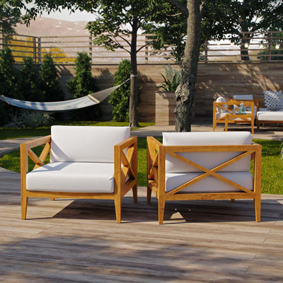 Northlake Outdoor Patio Premium Grade A Teak Wood Armchair Set of 2