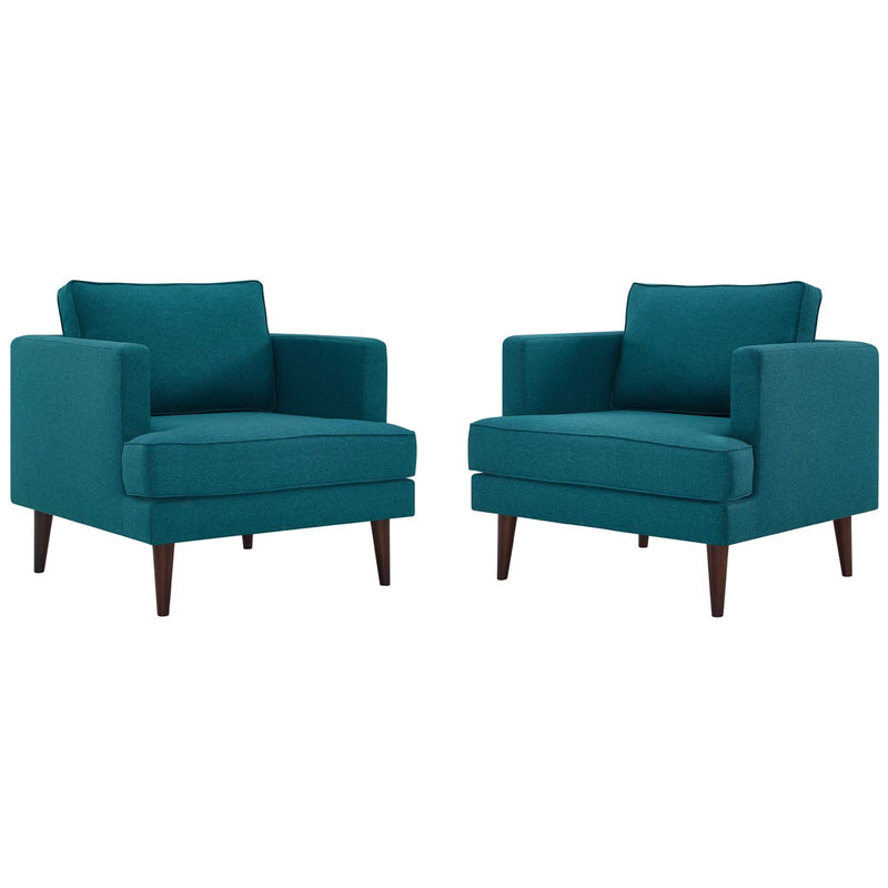 Agile Upholstered Fabric Armchair Set of 2