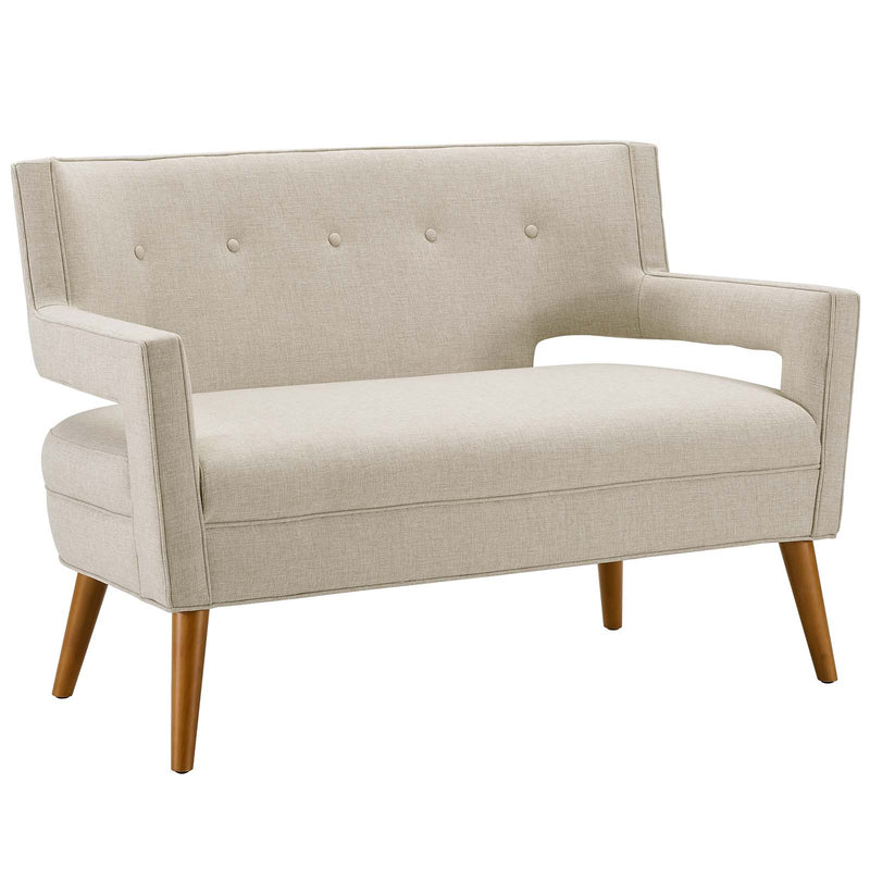 Sheer Upholstered Fabric Loveseat and Armchair Set