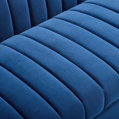 Shift Channel Tufted Performance Velvet Sofa