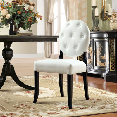 Button Dining Vinyl Side Chair