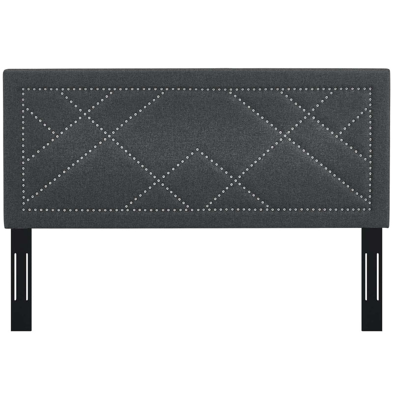 Reese Nailhead Upholstered Linen Fabric Headboard