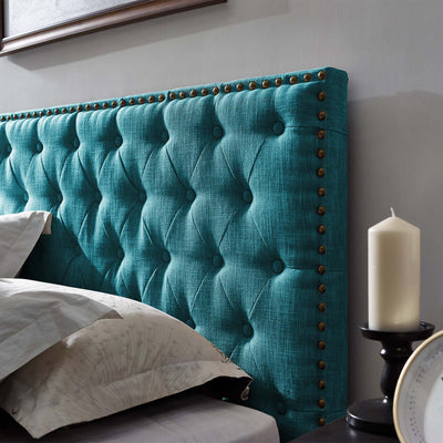 Helena Tufted Upholstered Linen Fabric Headboard