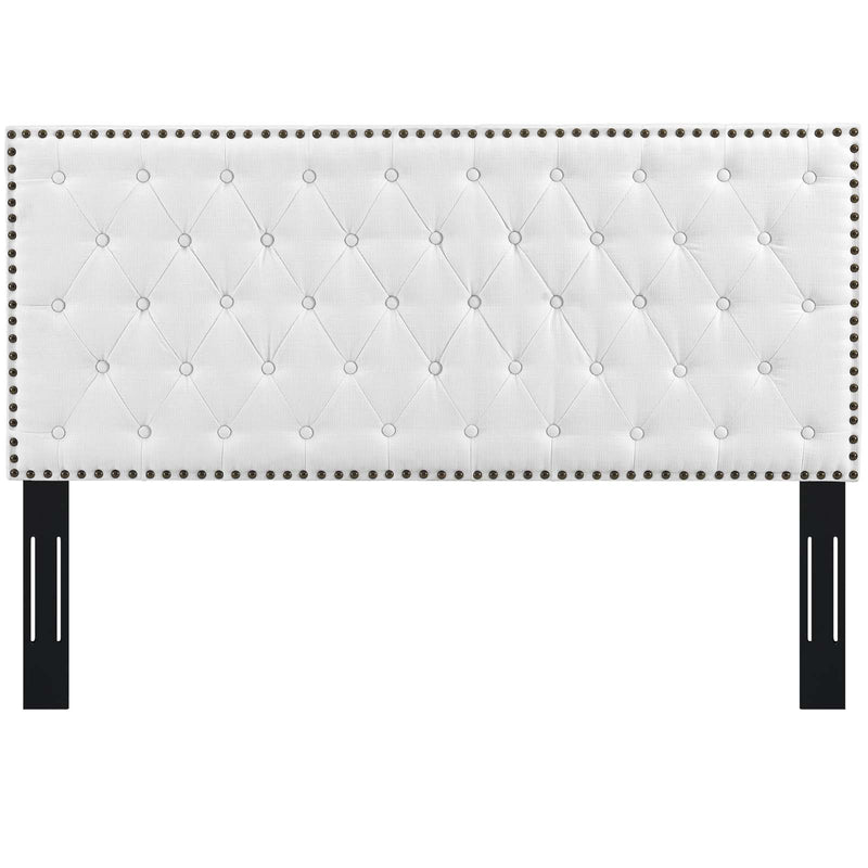 Helena Tufted Upholstered Linen Fabric Headboard