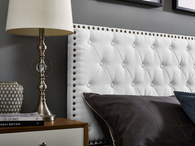 Helena Tufted Upholstered Linen Fabric Headboard