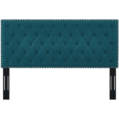 Helena Tufted Full / Queen Upholstered Linen Fabric Headboard