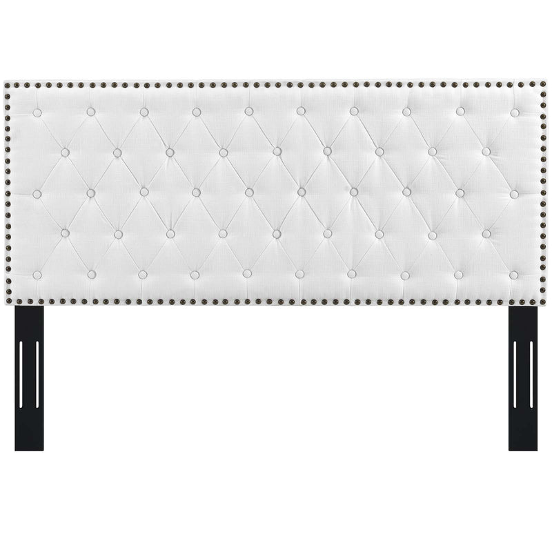 Helena Tufted King and California King Upholstered Linen Fabric Headboard
