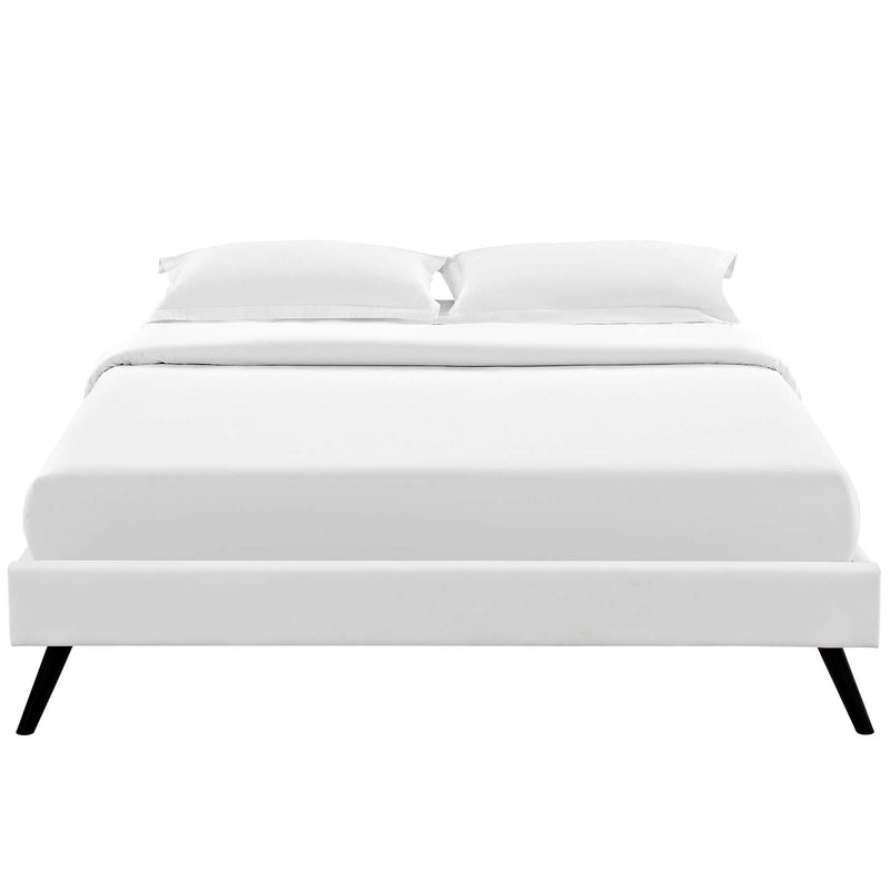 Loryn Full Vinyl Bed Frame with Round Splayed Legs