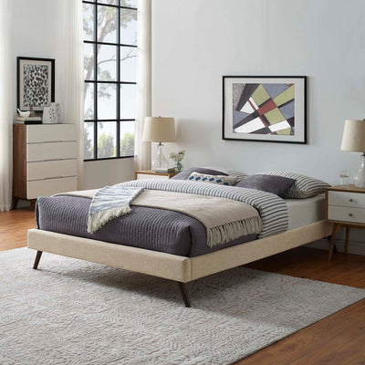 Loryn Full Fabric Bed Frame with Round Splayed Legs