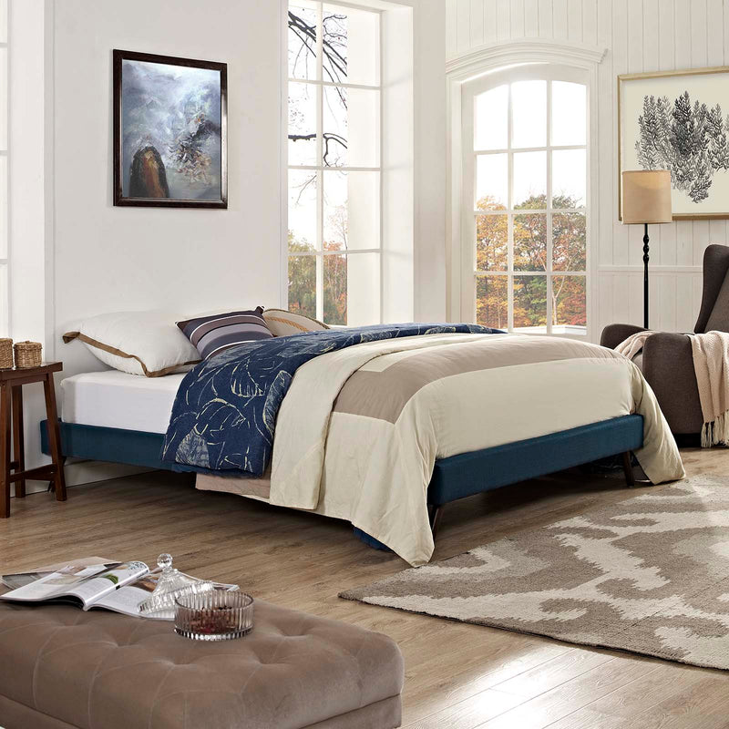 Loryn King Fabric Bed Frame with Round Splayed Legs