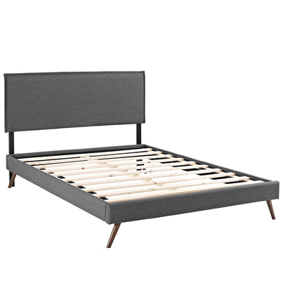 Amaris Full Fabric Platform Bed with Round Splayed Legs