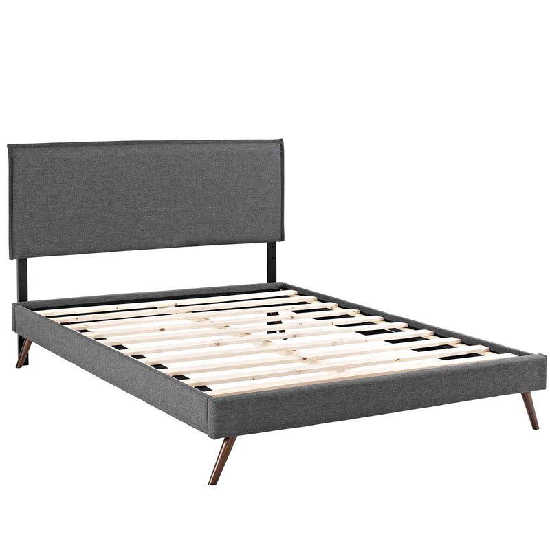 Amaris Full Fabric Platform Bed with Round Splayed Legs